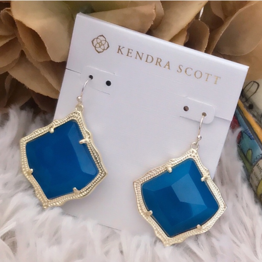 Kendra Scott Blue Agate Kirsten Earrings - Picture 3 of 3